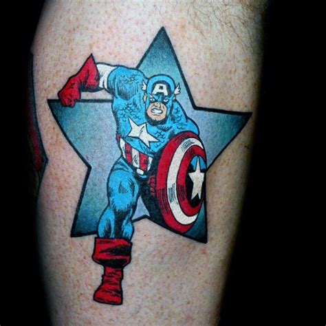 tatuajes del capitan america|Ideas de tatuajes del Capitán América